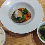 蓼科牛 Ittou - 料理写真:ハンバーグランチ。ソースはポン酢おろしを選択