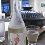 神乃湯ホテル - 夕食（地酒『純米吟醸酒 ひめさゆりの詩』の冷や）