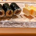 鮨 やざわ - 干瓢巻きと玉(湯葉あしらい)♪