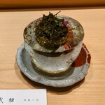 鮨 やざわ - 先付　天然もずく♪氷の器で♪