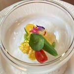 la mura 神戸会下山 - スープ（とうもろこしと甘酒の冷製スープ）入れる前