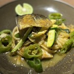 古澤亭 - あゆと万願寺とうがらしのパスタ