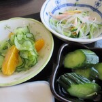 KitchenHaru - 春雨サラダ、きゅうりとみかんの酢の物、きゅうりの浅漬け