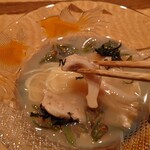 伯雲 - 鹿島の蛤と秋田の蓴菜の冷や麦