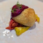 SINQ - ６・金目鯛のフリット・トマトとパプリカマリネ