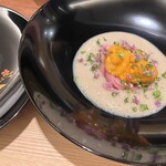 茂幸 - 雲丹のお素麺、この後お出汁が入ります