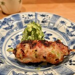 矮鶏 - つくね　胡瓜の浅漬け