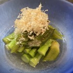 Izakaya Suzuno - アスパラとオクラお浸し300円