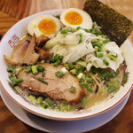 Fuji Ramen - Ramen with Cabbage and Garlic Oil (JPY 1,250) + Bonito Flavored Egg (JPY 150)