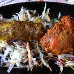 ガネーシャセット￥1180　タンドリー料理2品　シークカバブ・チキンティカ