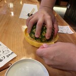 炉端 炎 - お店の方がしっかり搾ってくださいました(^^)