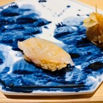 新宿 鮨 立花 - 平目、柚子胡椒を添えて