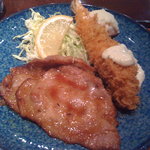 八重洲 とよだ - えびフライと生姜焼き