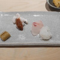 鮨 西崎 - 太刀魚、真鯛、みずだこ