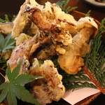 自然屋 - 八ヶ岳定食 キノコの天ぷら