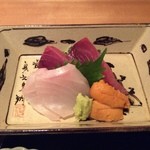 銀座 とよだ - クエ・カツオ・ウニのお造り