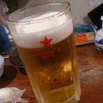 やきとり山平 - 生ビール大（￥1.000）