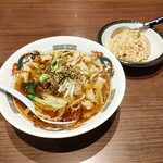 瑞豊苑 - 夜定食（麻辣牛肉刀削麺ミニ炒飯セット）