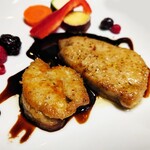三宮 イタリアン ディナー ラ・ゴローニャ - カモとガチョウのフォアグラ バターソテー 2種盛り