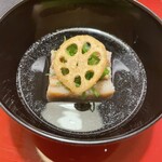 界 秋保 - 煮物椀　鰻と山芋の博多