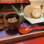 界 秋保 - 先付け　牛テールのディップ、仙台麩