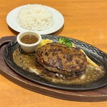 ステーキ ハンバーグの店 いわたき - タワーハンバーグ２段　ライス大盛