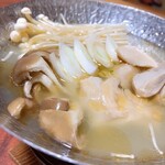 旅館 なわ井 - 固形燃料料理の鶏ときのこ鍋