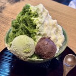珈琲 庵 - 西尾抹茶かき氷デラックス