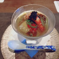 和食 板垣 - 車海老とジュンサイ、賀茂茄子