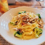 上庄かふぇ - クリームパスタ