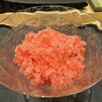 鮨 こん藤 - 肥後浪漫（西瓜・熊本）のグラニテ 中に、貴陽（プラム・山梨）　◎