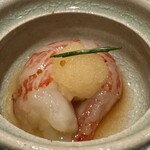 鮨 こん藤 - 縞海老の紹興酒漬け