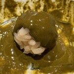 鮨 こん藤 - 余った鮑の肝のソースにシャリ　◎