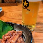 焼鳥 あばれん坊 - 小グラスビールとしおから
