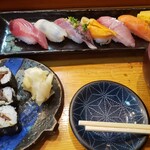 鮨処いしい - ランチ お寿司のセット 杏仁豆腐後で出てきました