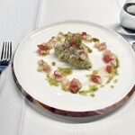 フレンチ&ワイン Nature - ズワイガニと桃のカッペリーニ添え①