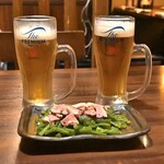 完全個室×創作和食 武蔵 真久作 新橋店 - 前菜と金麦