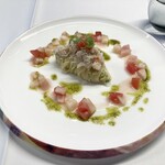 フレンチ&ワイン Nature - ズワイガニと桃のカッペリーニ添え②