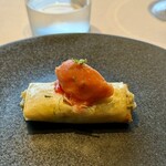 Restaurant Le Proust Miura - 毛蟹のフィロー包み焼き、ライム香るトマトのソルベ