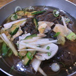 元山麺屋 - 平壌冷麺(水冷麺)(ピョンヤンネンミョン)　10,000ウォン。すっきりとしたスープが印象的です(*´∀｀*)