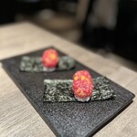 焼肉うしごろ - 牛とろたく手巻きは、牛とろと沢庵の相性がこんなにいいとは思いませんでした‼️