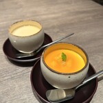 焼肉うしごろ - ブランマンジュは、マンゴーの甘さとアーモンドのコクがマッチ‼️プリンは、滑らかなプリンに苦みのあるカラメルソースがマッチ‼️