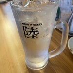 炭火串焼 上野商店 - 麦焼酎ソーダ割り
