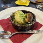 蔵のビストロ 樹 - 鮑と帆立と椎茸の香草焼き