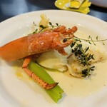 蔵のビストロ 樹 - 帆立のムース＆オマール海老（クリームソース）