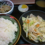 Menshokudou Tomato - 野菜炒めセット（ライス大盛）