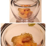 フロリレージュ - 柿のシャーベットに種に見立てたキャラメリゼ