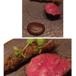 フロリレージュ - メイン肉はリクエストで青森産黒毛和牛に牛蒡カダイフ巻