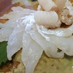 広島大衆居酒屋　十升 - 穴子の刺身(生&炙り) ¥1600