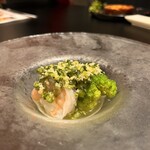 イタリアン チャイナバル村塾 - 海老とブロッコリーのネギ生姜オイル